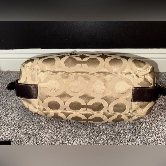 Coach tan monogram logo sateen carryall shoulder bag - Picture 6 of 13